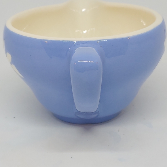 Harker Pottery White Rose Carv-Kraft Creamer and Sugar Bowls Powder Blue Vintage - Picture 9 of 16